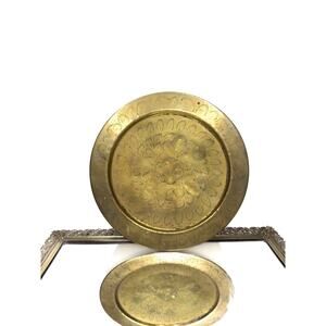 Antique Traditional Arabic Turkish Persian Solid Brass Dallah Tray